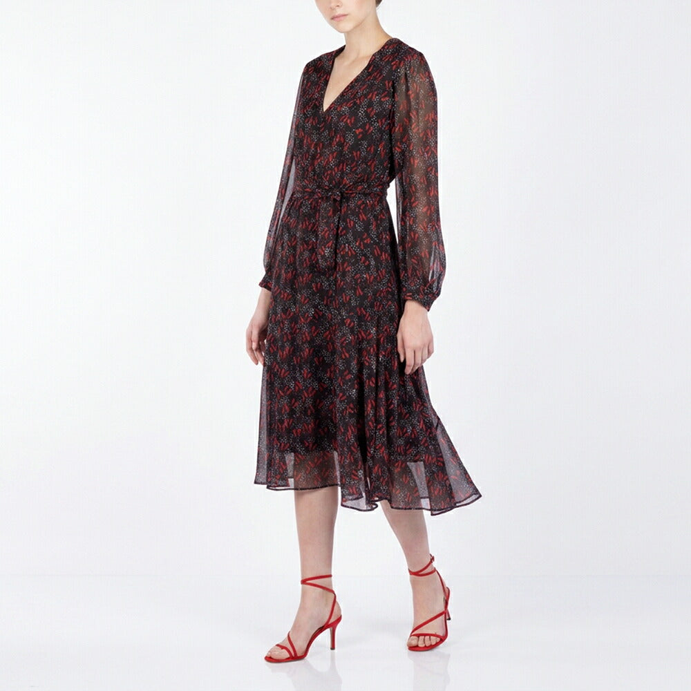 PINKO ピンコ レディース ワンピース レッド シルク ボウタイ 1G15DD-Y6B2