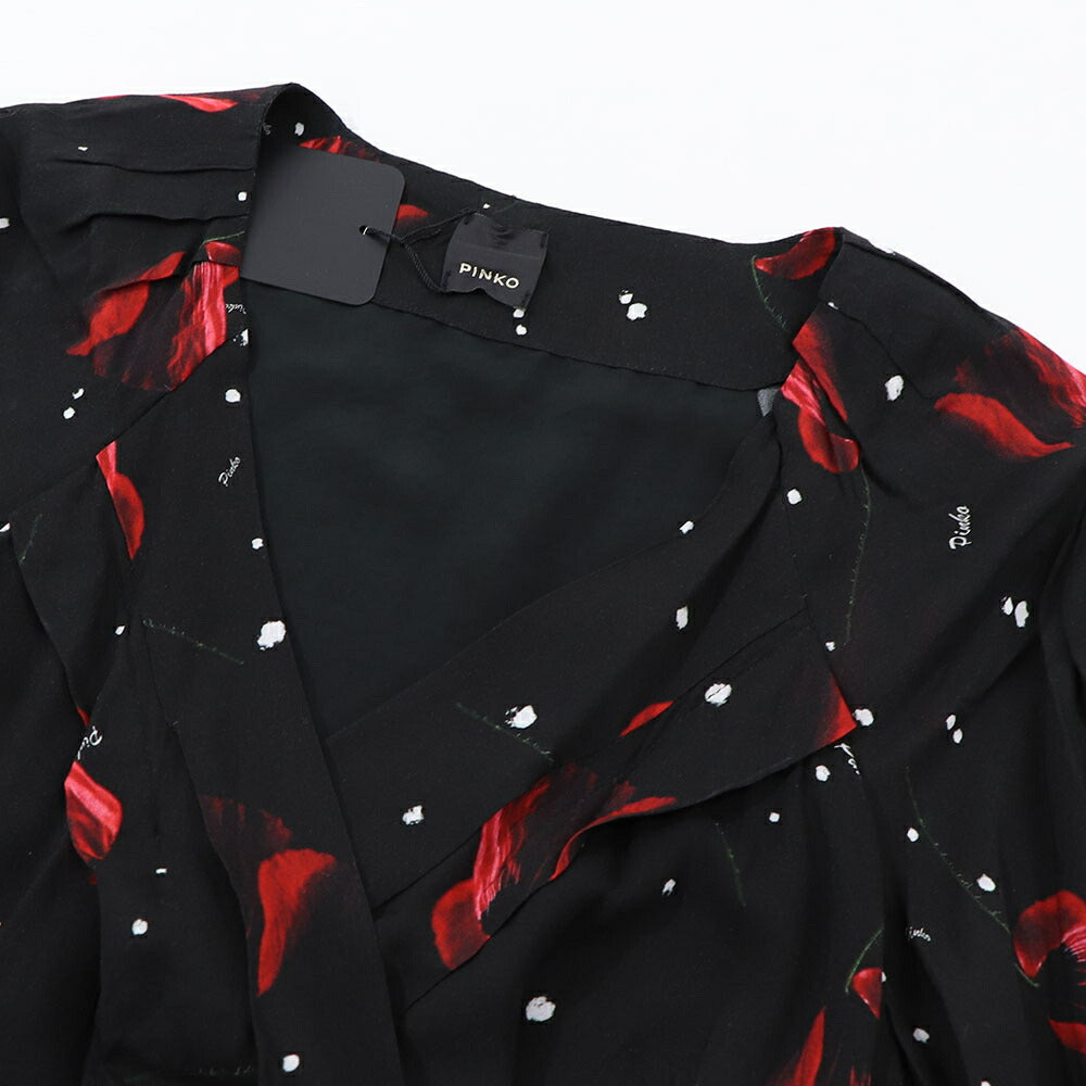 PINKO ピンコ レディース ワンピース ブラック 花柄 シースルー ミニワンピース 1G15HP-Y6EA