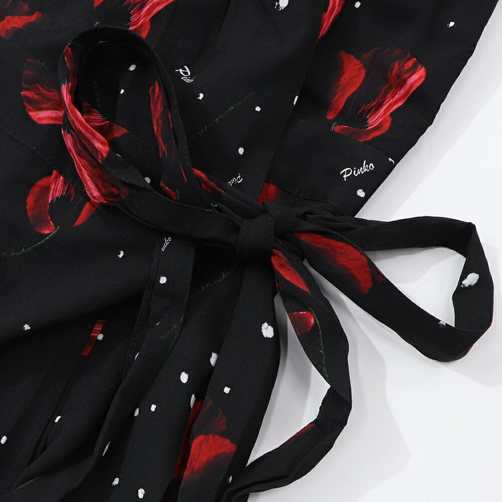 PINKO ピンコ レディース ワンピース ブラック 花柄 シースルー ミニワンピース 1G15HP-Y6EA