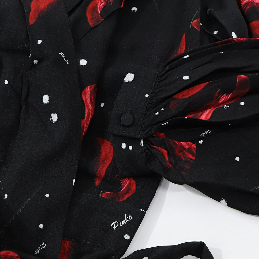 PINKO ピンコ レディース ワンピース ブラック 花柄 シースルー ミニワンピース 1G15HP-Y6EA