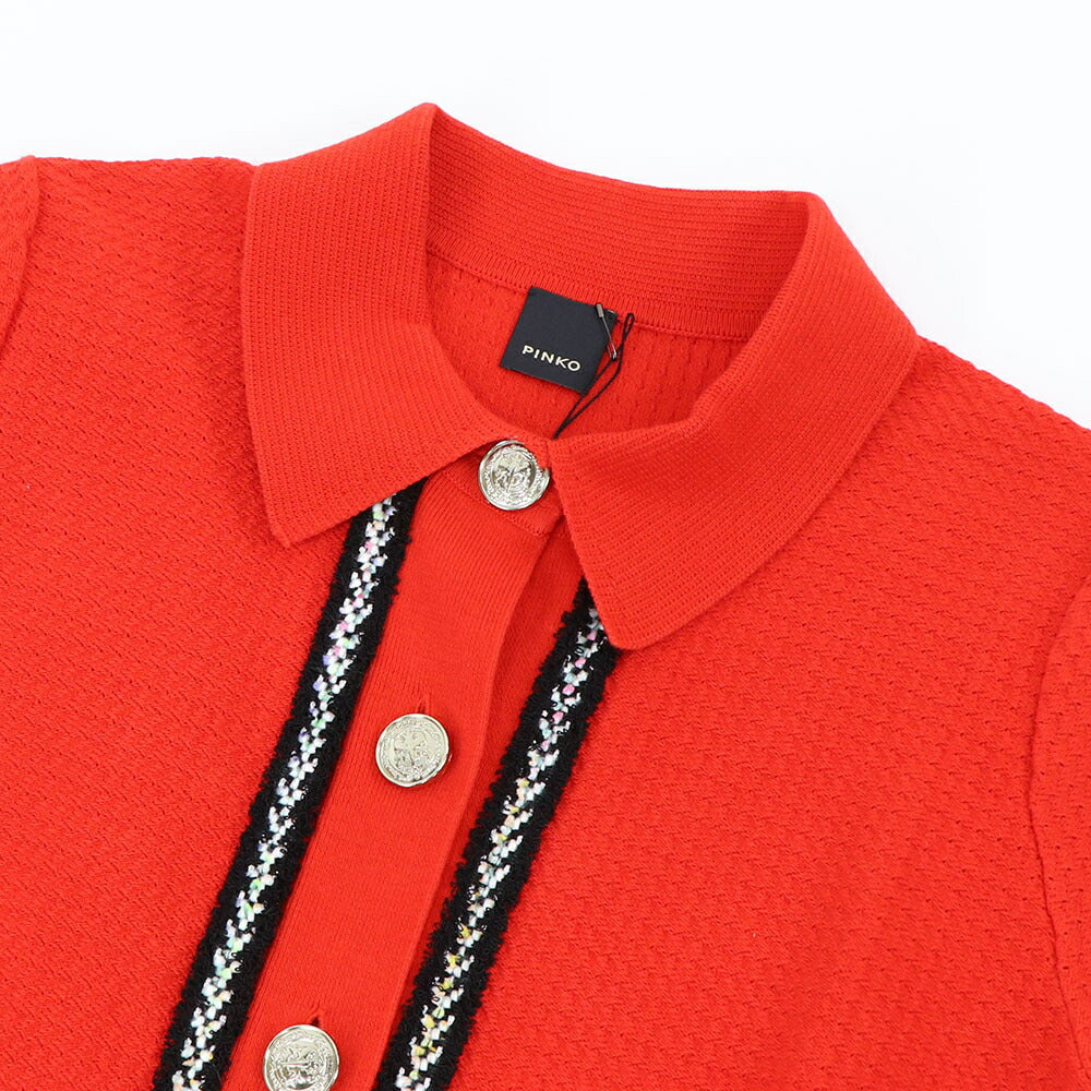ピンコ PINKO ワンピース レッド ニットワンピース 襟付き 1G15Q2-Y6T6