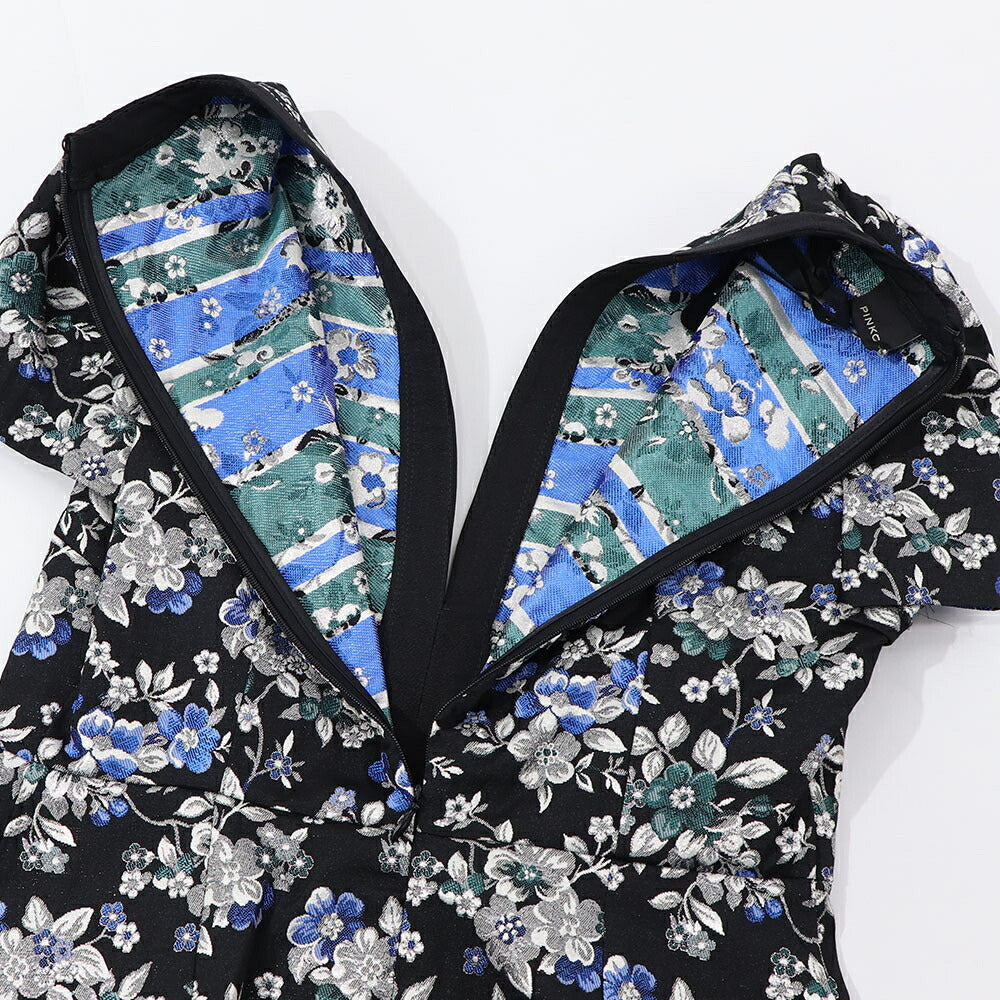 PINKO ピンコ レディース ワンピース ブラック 花柄 ミニワンピース 1G15QH-8438