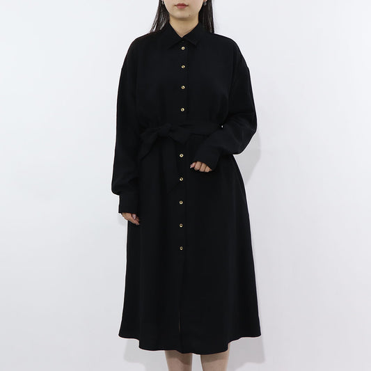 PINKO ブラック シンプル シャツワンピース 1G15Y5-8270