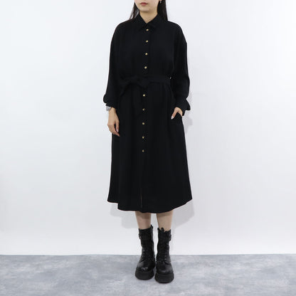 PINKO ブラック シンプル シャツワンピース 1G15Y5-8270