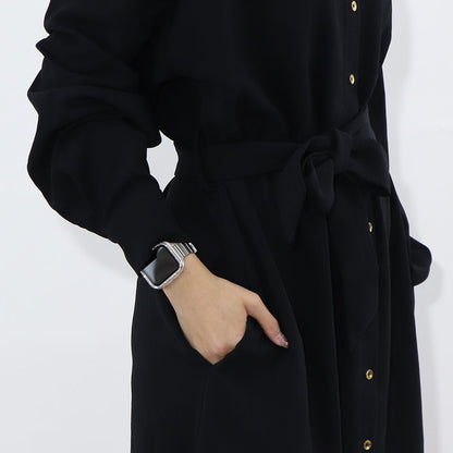 PINKO ブラック シンプル シャツワンピース 1G15Y5-8270