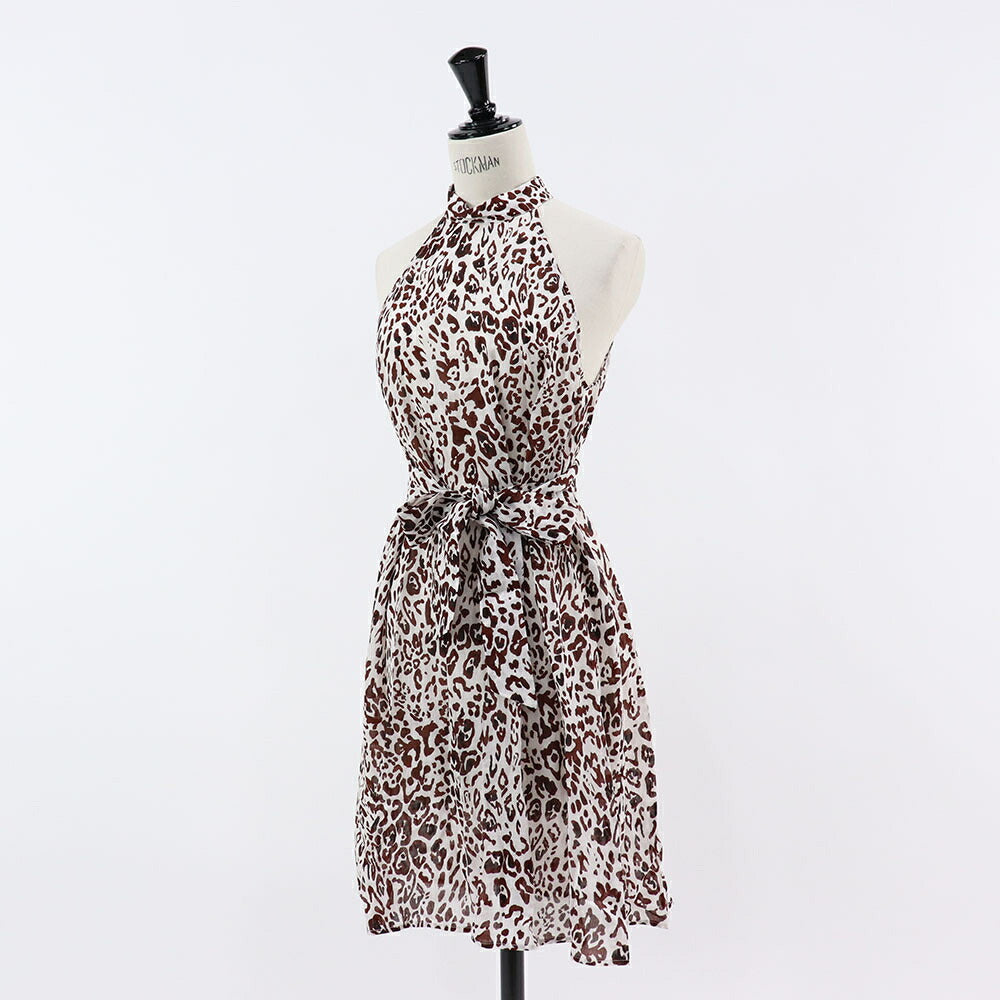 PINKO ワンピース ブラウン ヒョウ柄 1G1633-Y6VZ