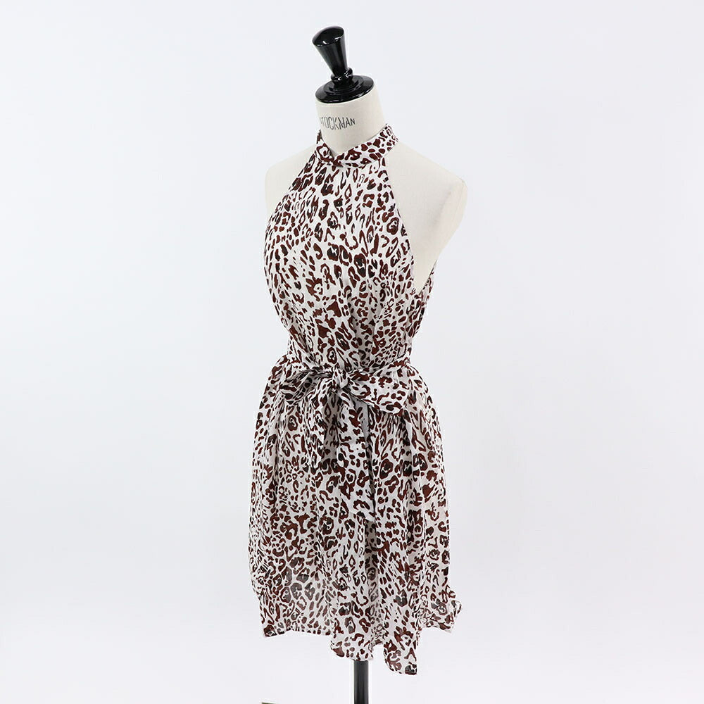 PINKO ワンピース ブラウン ヒョウ柄 1G1633-Y6VZ