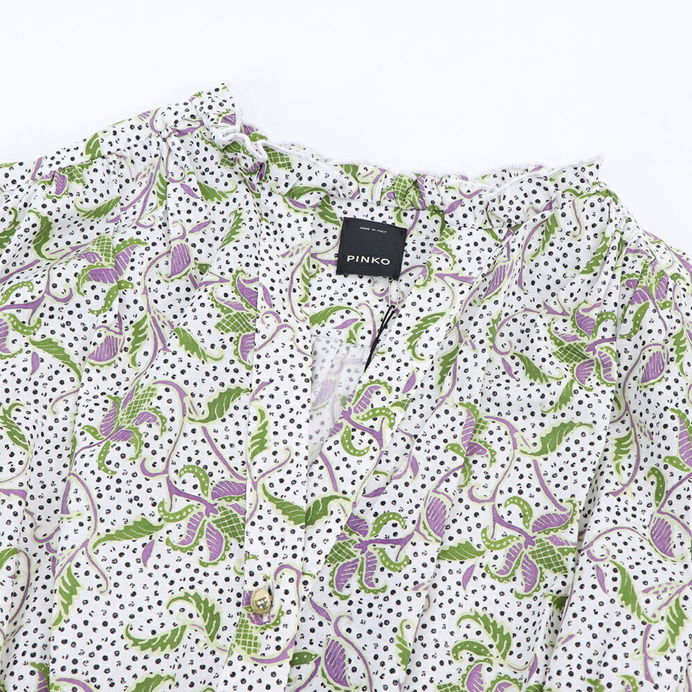 ピンコ PINKO ワンピース ホワイト系 ボタニカル柄 花柄 1G163R-8462