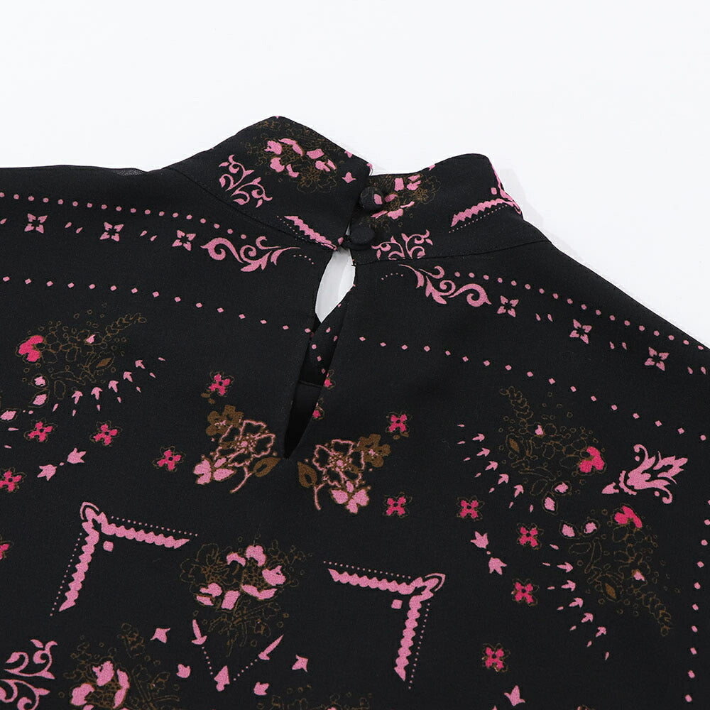 PINKO ピンコ レディース ワンピース ブラック スパンコール ビーズ ミニワンピース プリーツ ハイネック シースルー 1G16M7-Y7CU