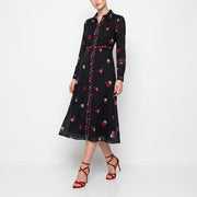 PINKO ピンコ レディース ワンピース ブラック 花柄 ロングワンピース シャツワンピース 1G16P9-8589