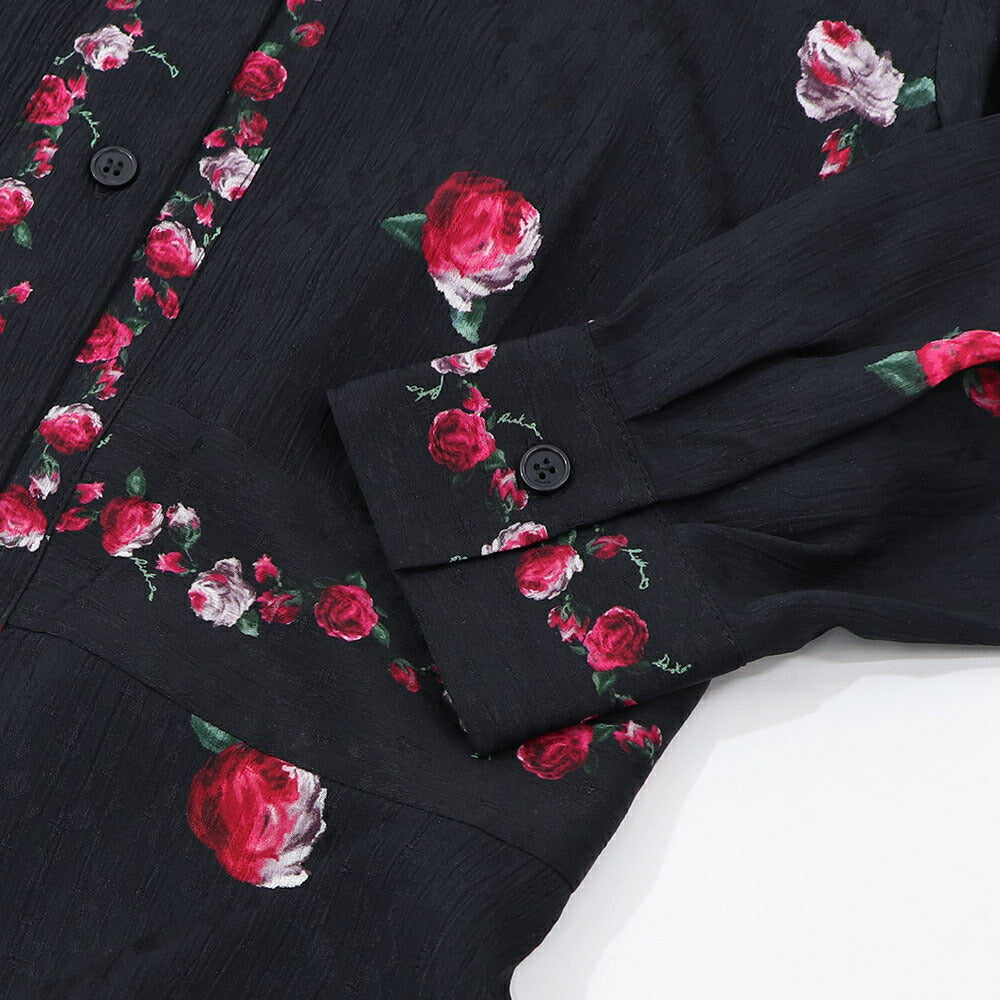 PINKO ピンコ レディース ワンピース ブラック 花柄 ロングワンピース シャツワンピース 1G16P9-8589