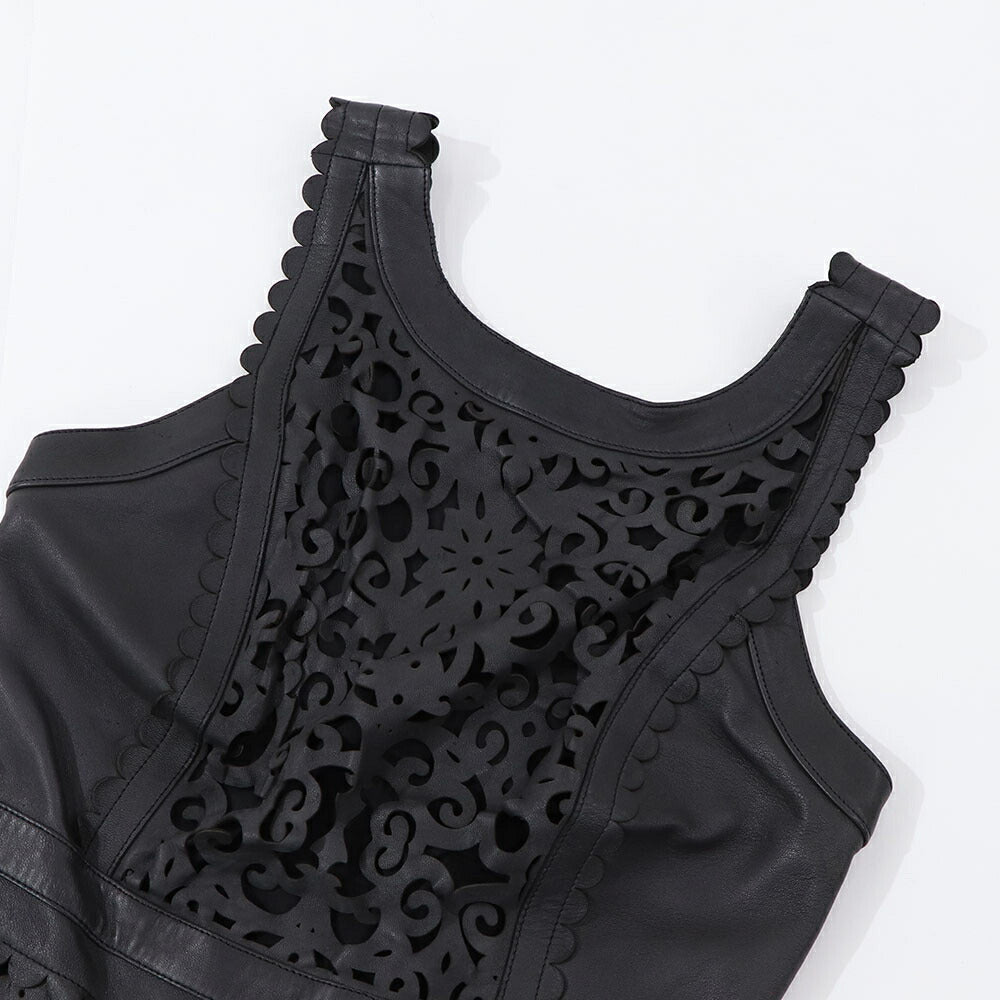 PINKO ピンコ レディース ワンピース ブラック 本革 レザー ミニワンピース 1G175H-Y837