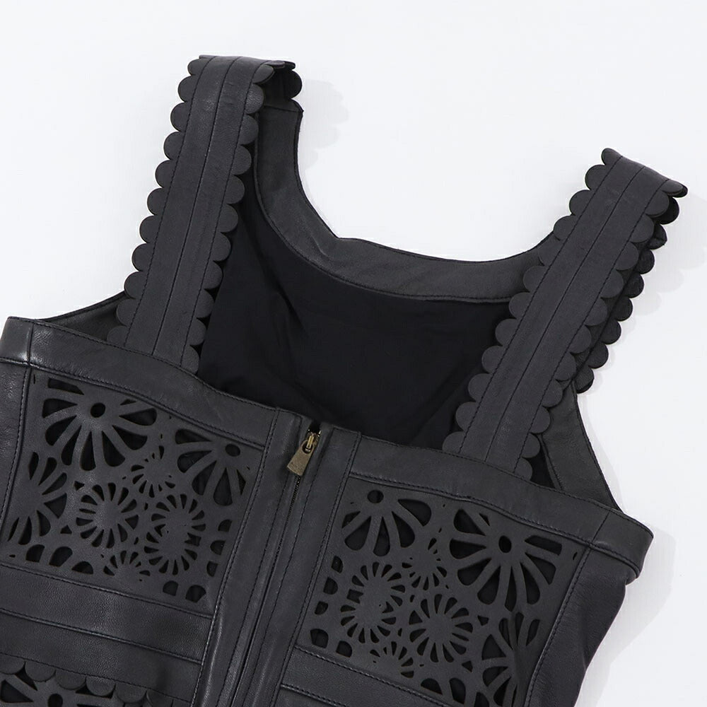 PINKO ピンコ レディース ワンピース ブラック 本革 レザー ミニワンピース 1G175H-Y837