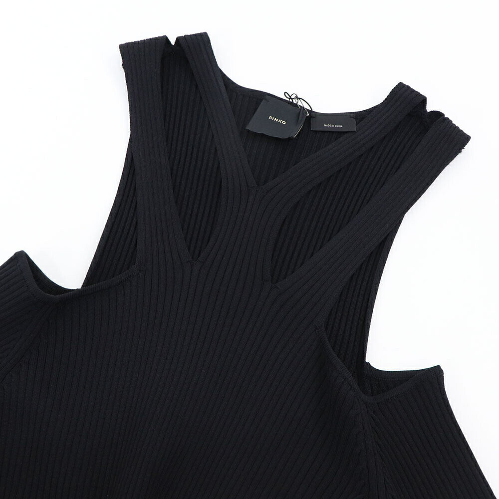 PINKO ピンコ レディース ワンピース ブラック ニットワンピース リブニット タイト 1G178C-Y7XV