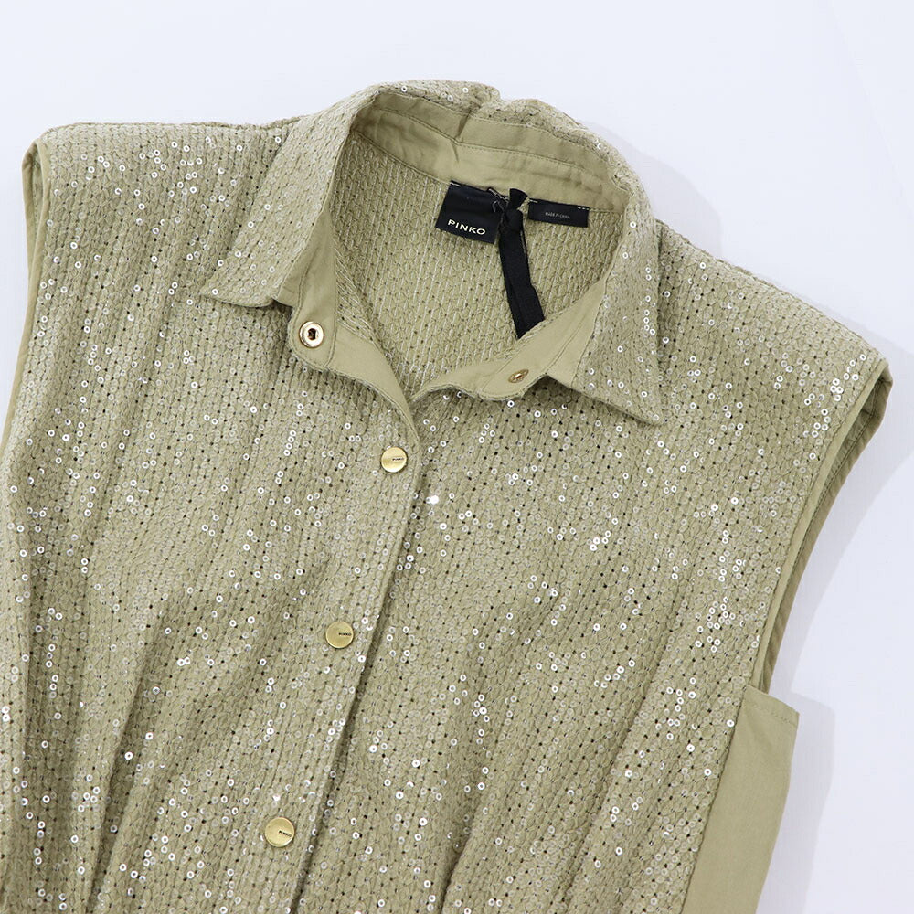 PINKO ピンコ レディース オールインワン カーキ スパンコール 1G17GF-Y7SV