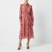PINKO ピンコ レディース ワンピース ピンク 花柄 シャツワンピース フリル 1G17LE-Y814