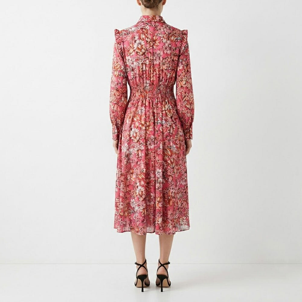 PINKO ピンコ レディース ワンピース ピンク 花柄 シャツワンピース フリル 1G17LE-Y814