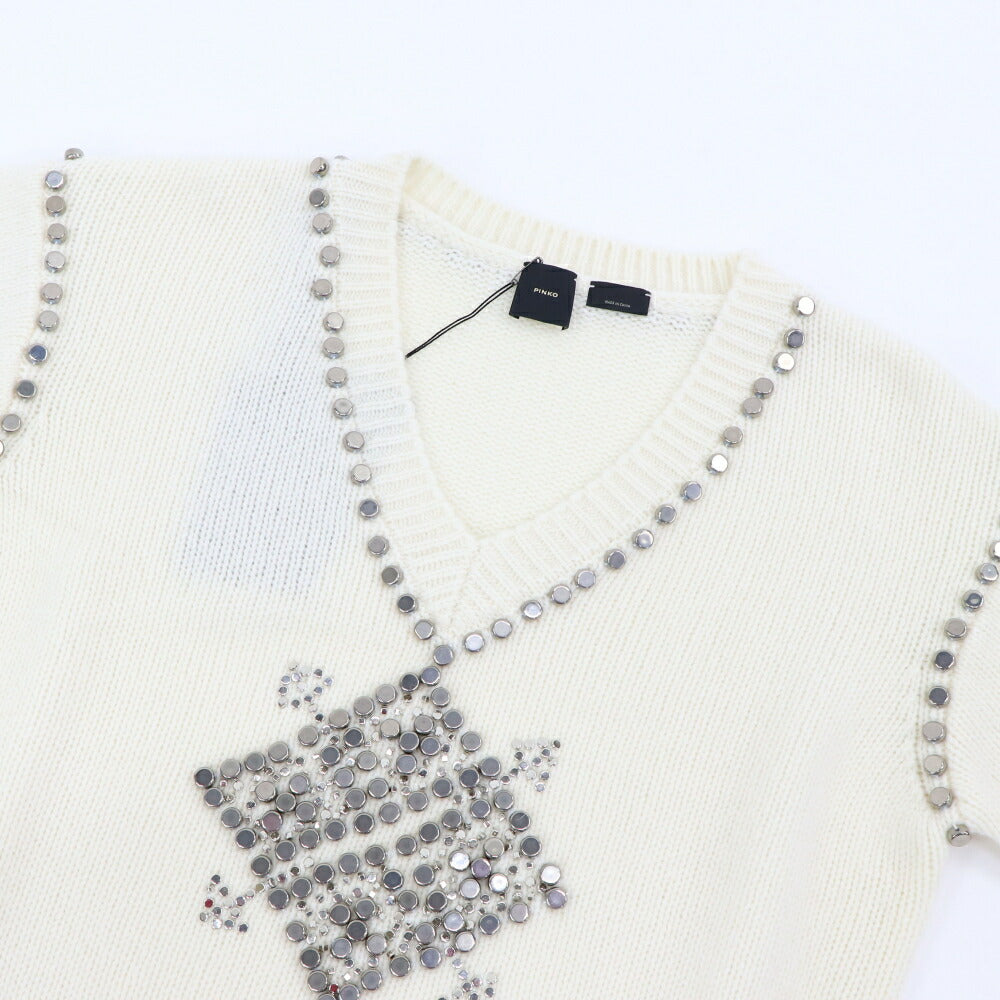 PINKO ニット ホワイト Vネック 1G17ZA-A020