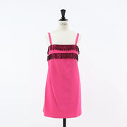 PINKO ピンク ミニワンピース キャミワンピース ビーズ 1G183B-7624