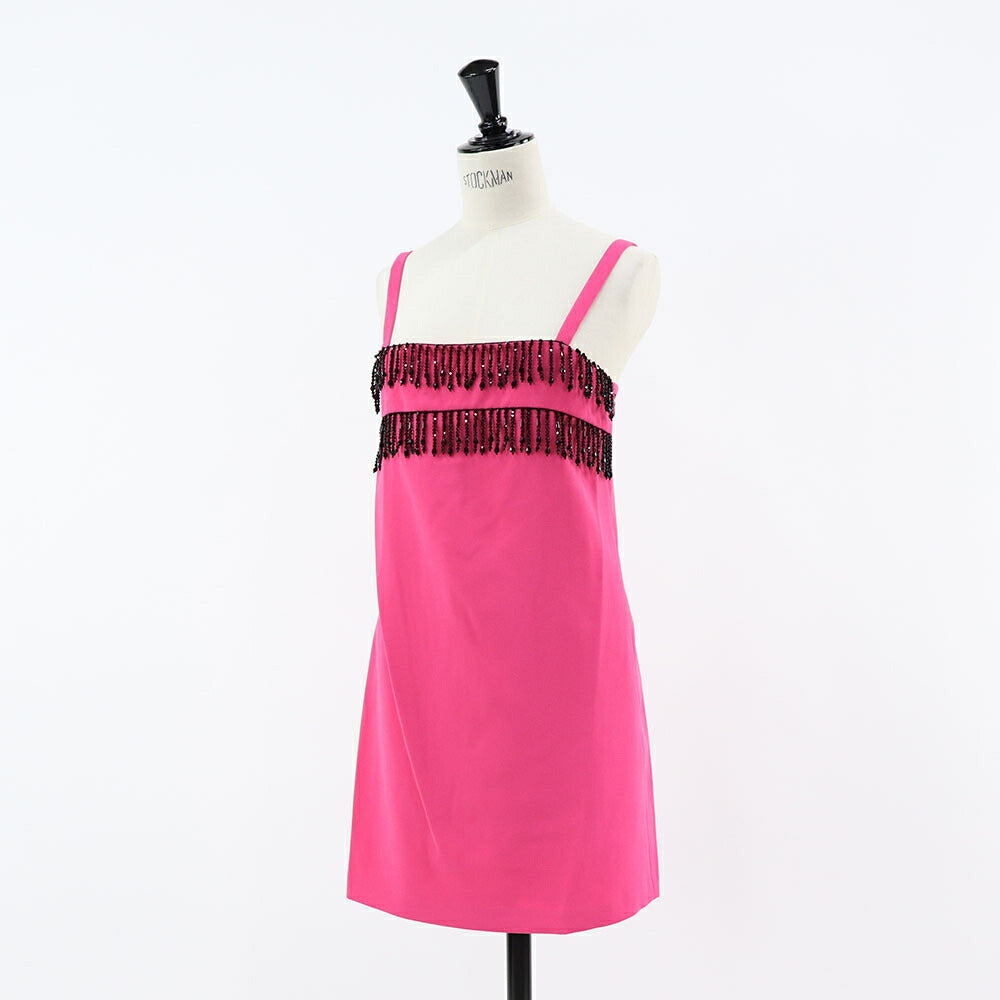 PINKO ピンク ミニワンピース キャミワンピース ビーズ 1G183B-7624
