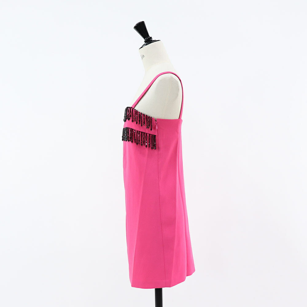 PINKO ピンク ミニワンピース キャミワンピース ビーズ 1G183B-7624
