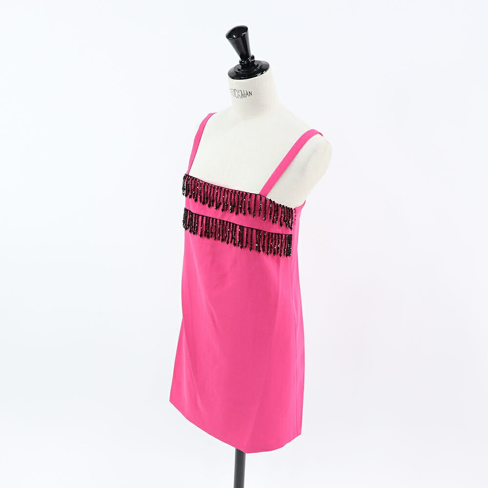 PINKO ピンク ミニワンピース キャミワンピース ビーズ 1G183B-7624
