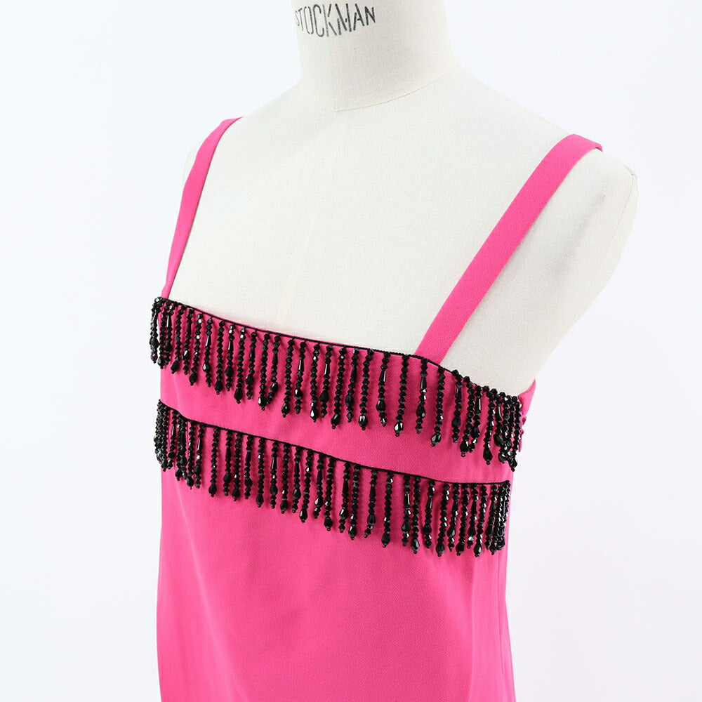 PINKO ピンク ミニワンピース キャミワンピース ビーズ 1G183B-7624