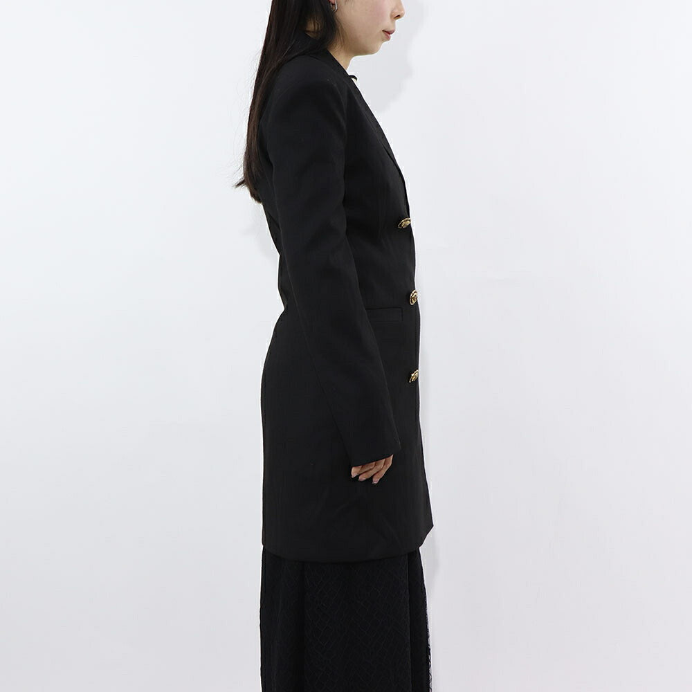 PINKO スカート ブラック ダブルジャケット ロング丈 レース 1G18HL-V09X