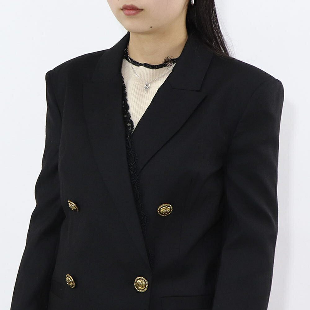 PINKO スカート ブラック ダブルジャケット ロング丈 レース 1G18HL-V09X