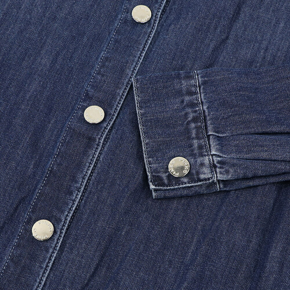 PINKO ブルー シャツワンピース ラインストーン デニム 1J10RS-Y7JD