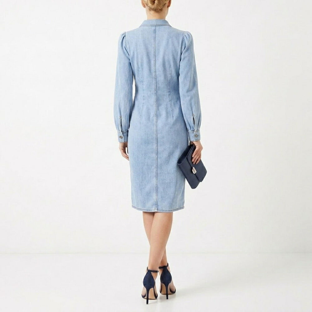 PINKO ピンコ レディース ワンピース ブルー デニム シャツワンピース ロング丈 1J10UK-Y82X
