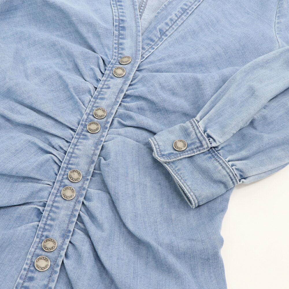 PINKO ピンコ レディース ワンピース ブルー デニム シャツワンピース ロング丈 1J10UK-Y82X