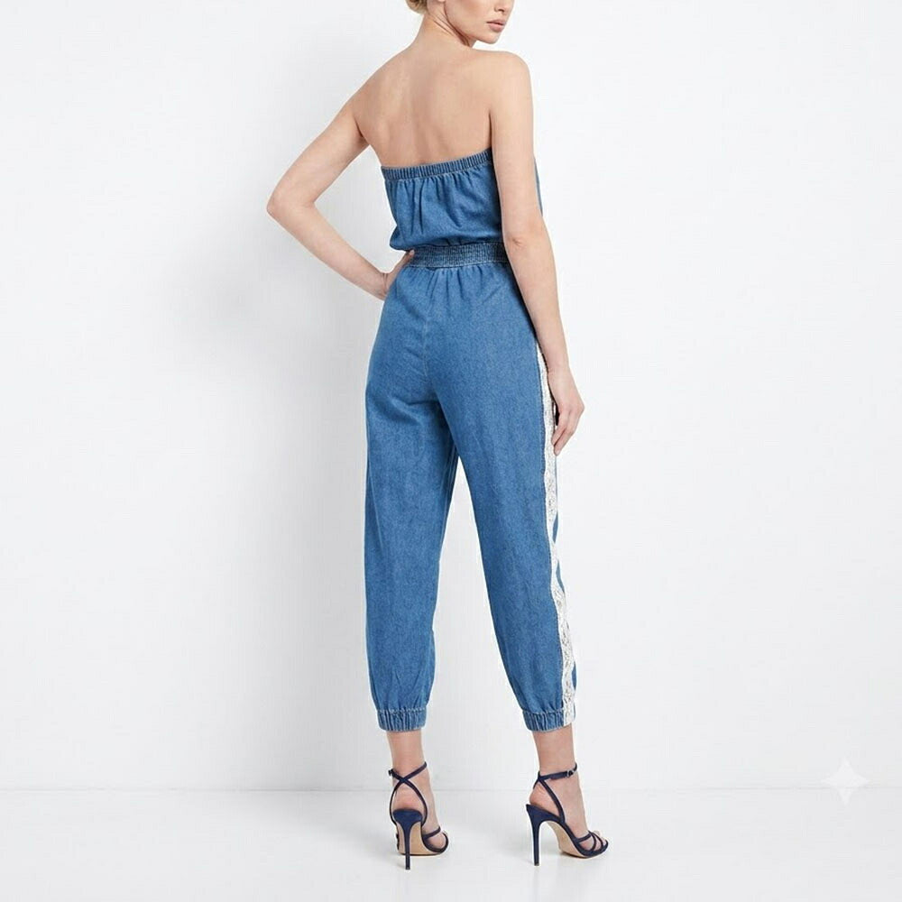 PINKO ピンコ レディース ワンピース ブルー クロップド デニム オールインワン 1J10XN-Y82X