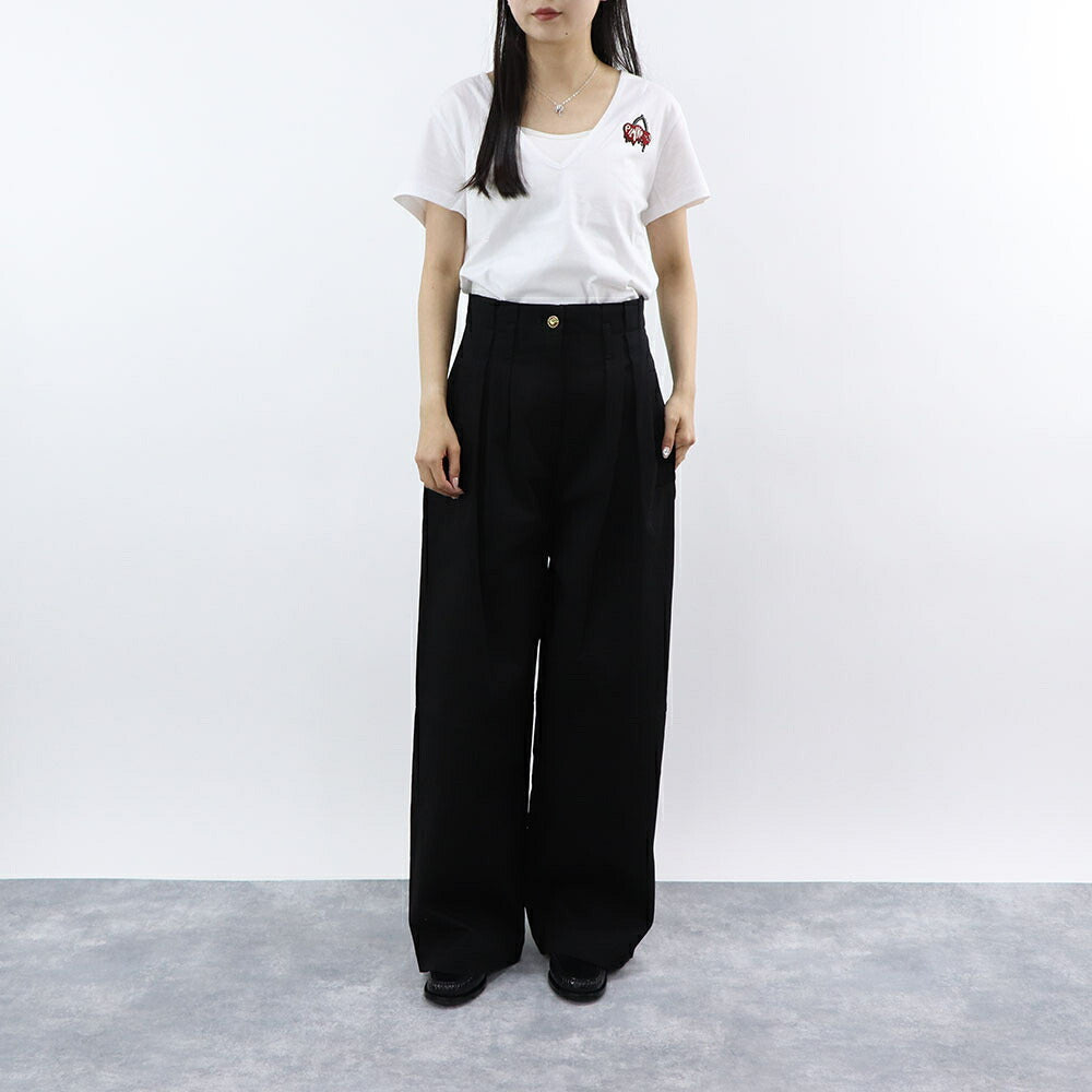 PINKO カットソー ホワイト ブラック Vネック 半袖 100372-A0U3