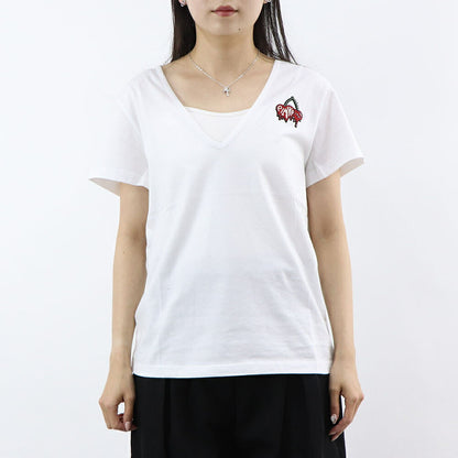 PINKO カットソー ホワイト ブラック Vネック 半袖 100372-A0U3