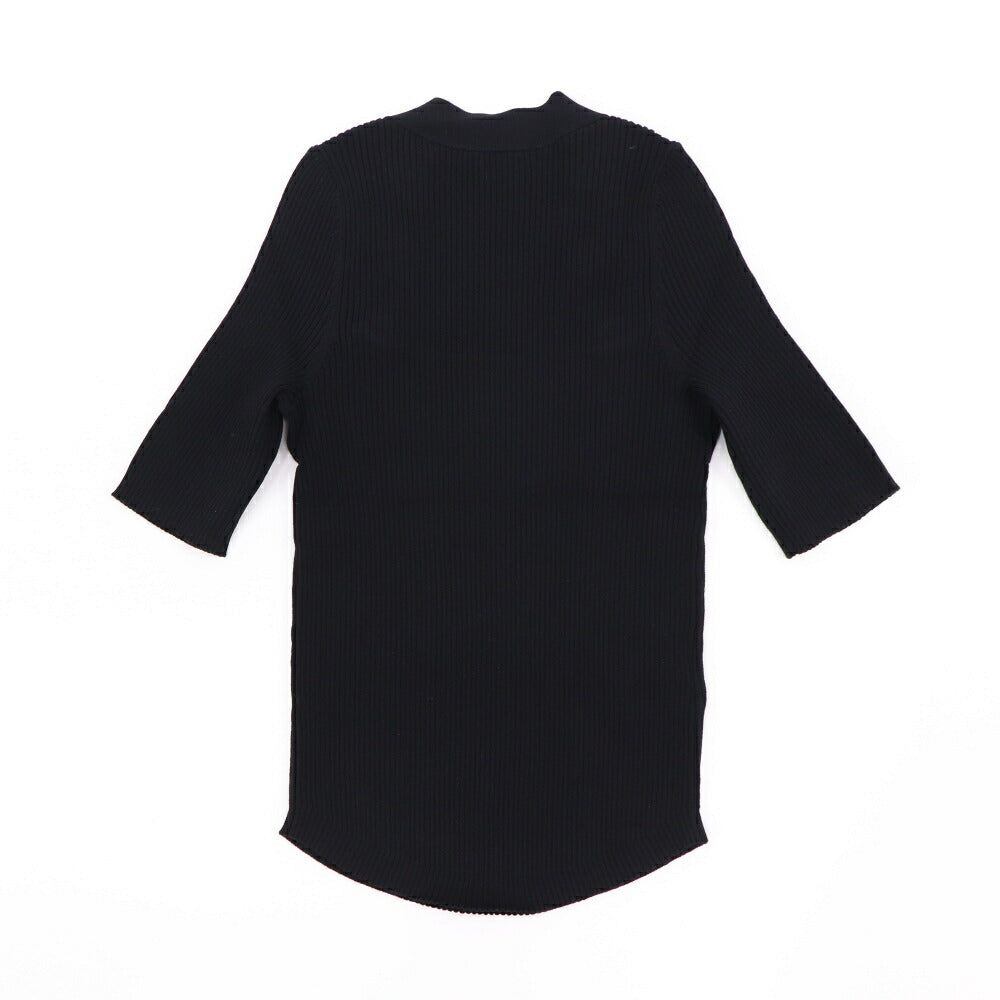 PINKO カットソー グリーン ブラック リブニット 七分袖 半袖 100419-A0LD