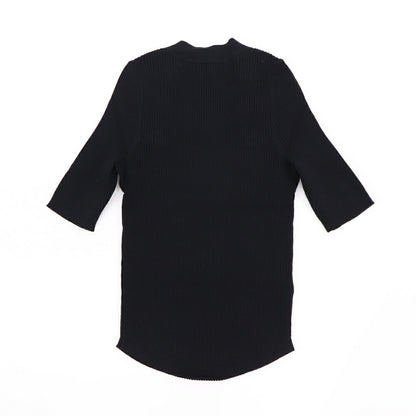 PINKO カットソー グリーン ブラック リブニット 七分袖 半袖 100419-A0LD