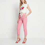 PINKO ピンコ レディース トップス Tシャツ・カットソー ホワイト コットン クロップド丈 半袖 101123-A0U1