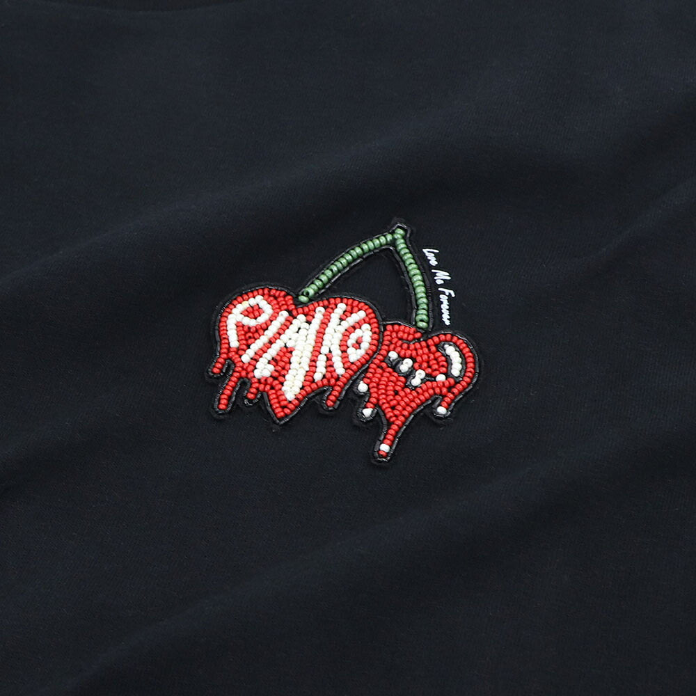 PINKO ピンコ レディース トップス Tシャツ・カットソー ブラック バックオープン リボン 半袖 101125-A0U1