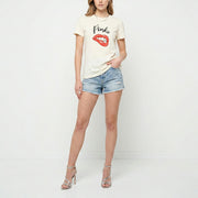PINKO ピンコ レディース トップス Tシャツ・カットソー ホワイト ロゴ フロントプリント 半袖 1G1728-Y7VA