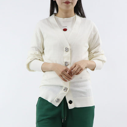 PINKO Tシャツ オフホワイト ロゴ ビーズ ワンポイント 半袖 1G173E-Y7WQ