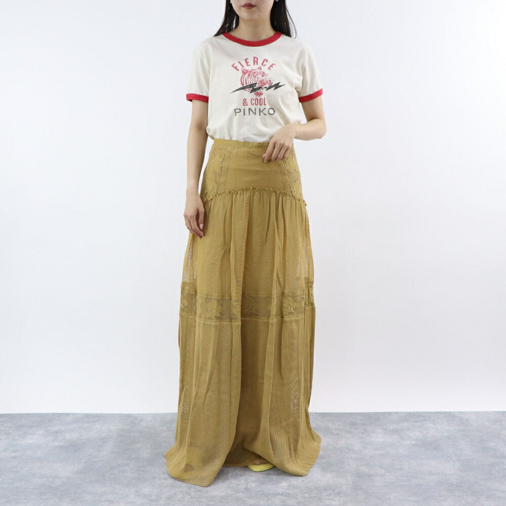 PINKO Tシャツ オフホワイト ロゴ プリント 半袖 1G17R5-Y85U