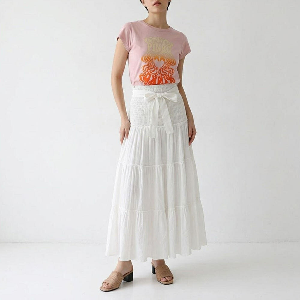 PINKO Tシャツ ピンク ロゴ プリント 半袖 1G1870-Y6K7