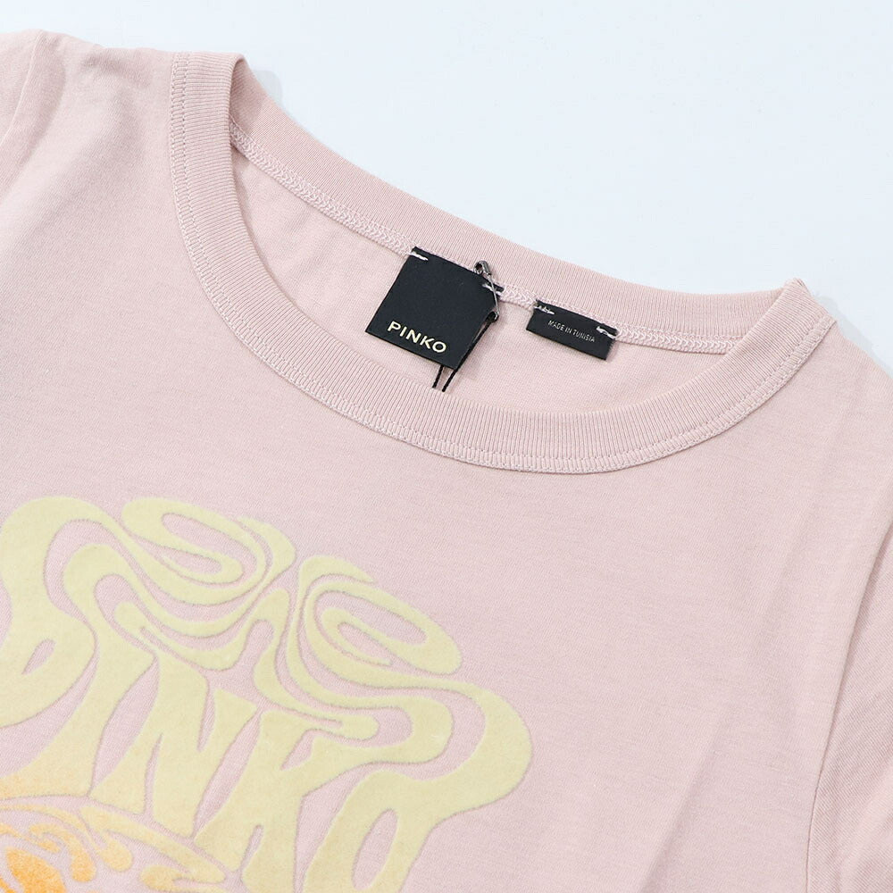 PINKO Tシャツ ピンク ロゴ プリント 半袖 1G1870-Y6K7