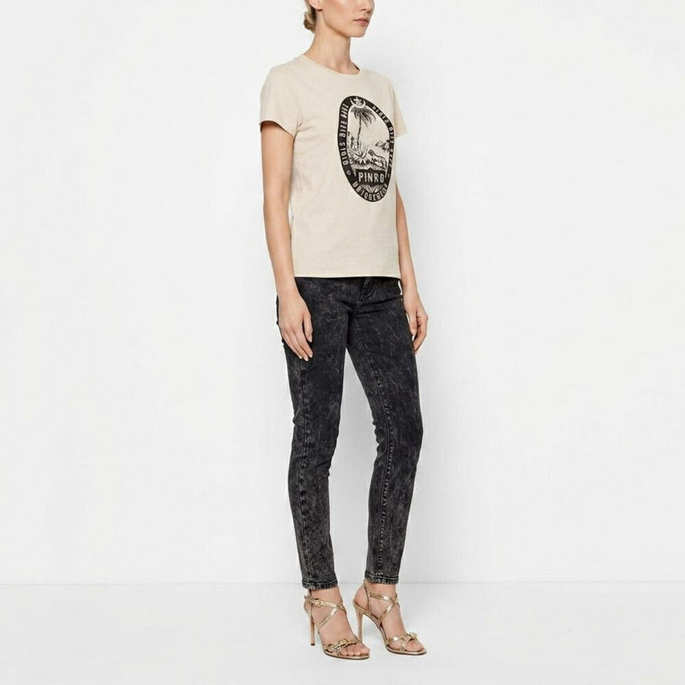 PINKO ピンコ レディース トップス Tシャツ・カットソー オフホワイト ロゴ プリント 半袖 1Q10D1-Z414