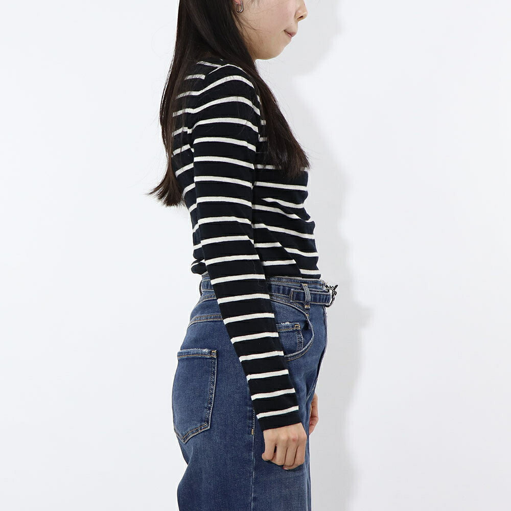 PINKO ニット ブラック ボーダー リボン 100518-A0LU