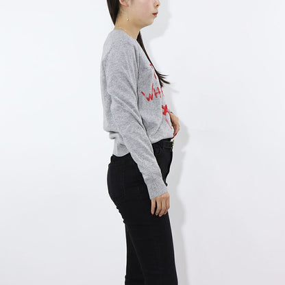 PINKO ニット グレー ロゴ ウール カシミヤ 1G16WZ-Y7GZ