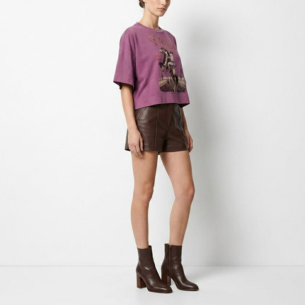 PINKO ピンコ レディース トップス Tシャツ・カットソー パープル ロゴ クロップド丈 半袖 1G18BL-Y7WQ