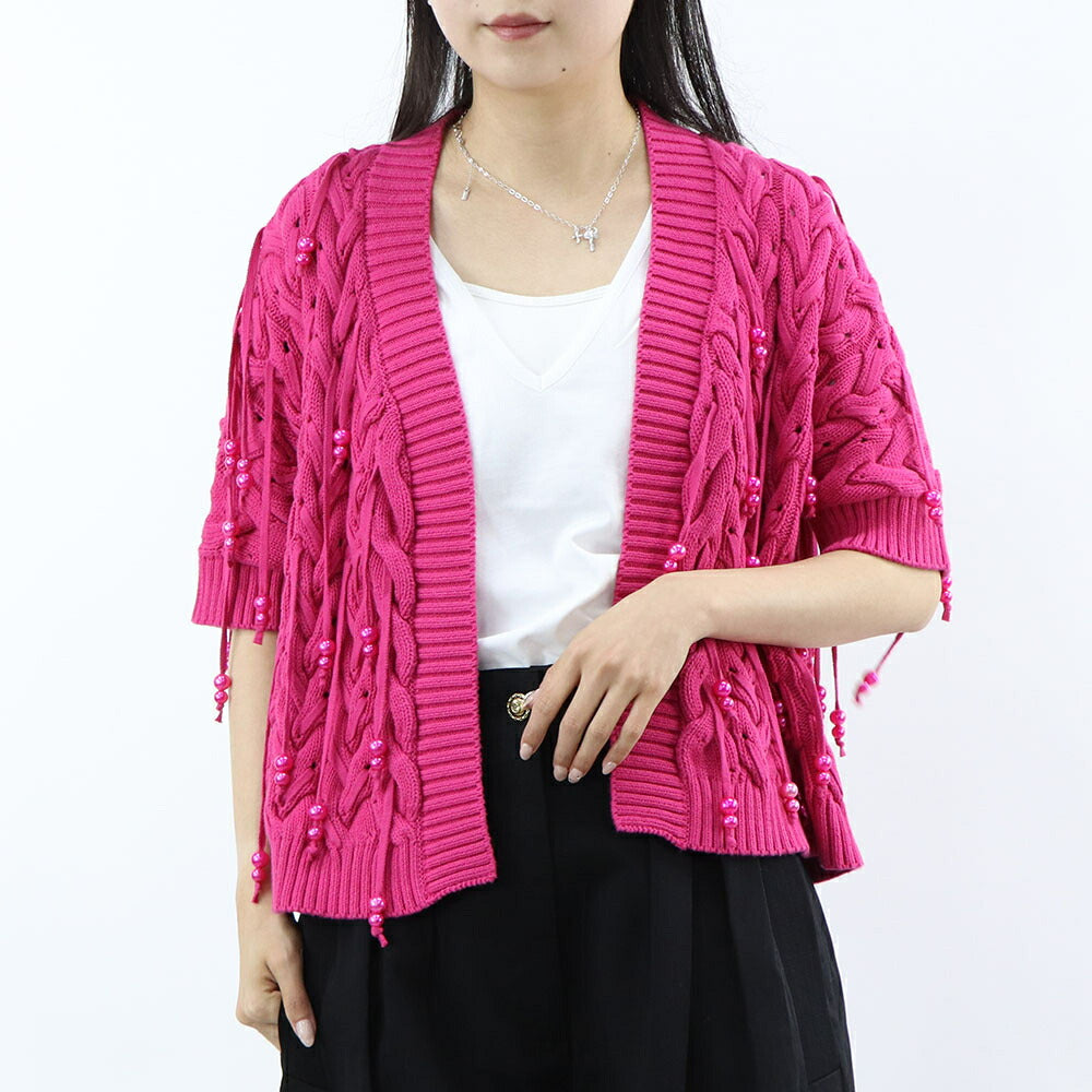 PINKO カーディガン・ボレロ ピンク フリンジ ボレロ 100425-A0LJ