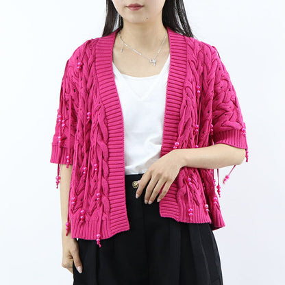 PINKO カーディガン・ボレロ ピンク フリンジ ボレロ 100425-A0LJ